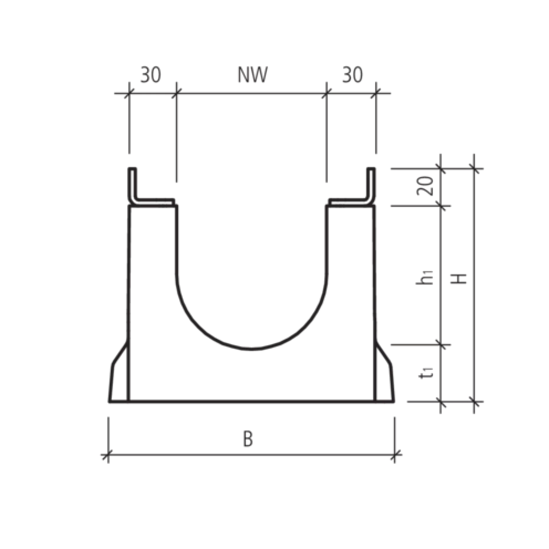 Cunette BIRCOlight<sup>®</sup> DN 100 AS