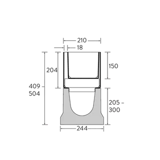 BIRCO Rinnen, Schlitz- und Spülkastenaufsätze 4 mm NW 150