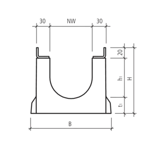 Cunette BIRCOlight<sup>®</sup> DN 100 AS