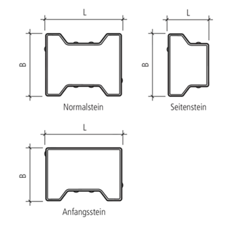 H Verbundsteine fein gefast