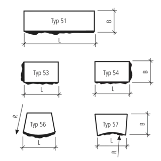 PROFILO Mauerabdeckplatten 1-seitig strukturiert