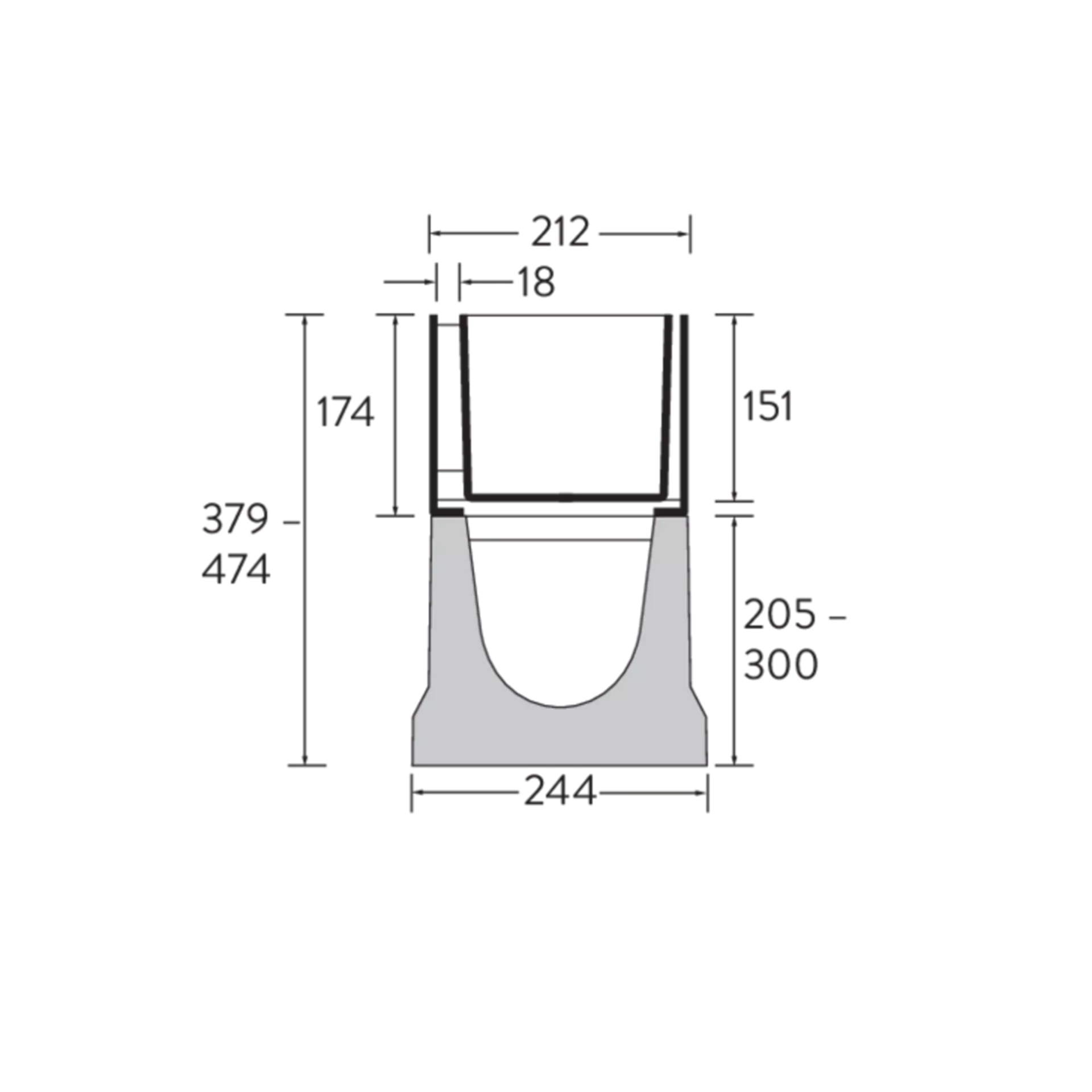 BIRCO Rinnen, Schlitz- und Spülkastenaufsätze 4 mm NW 150