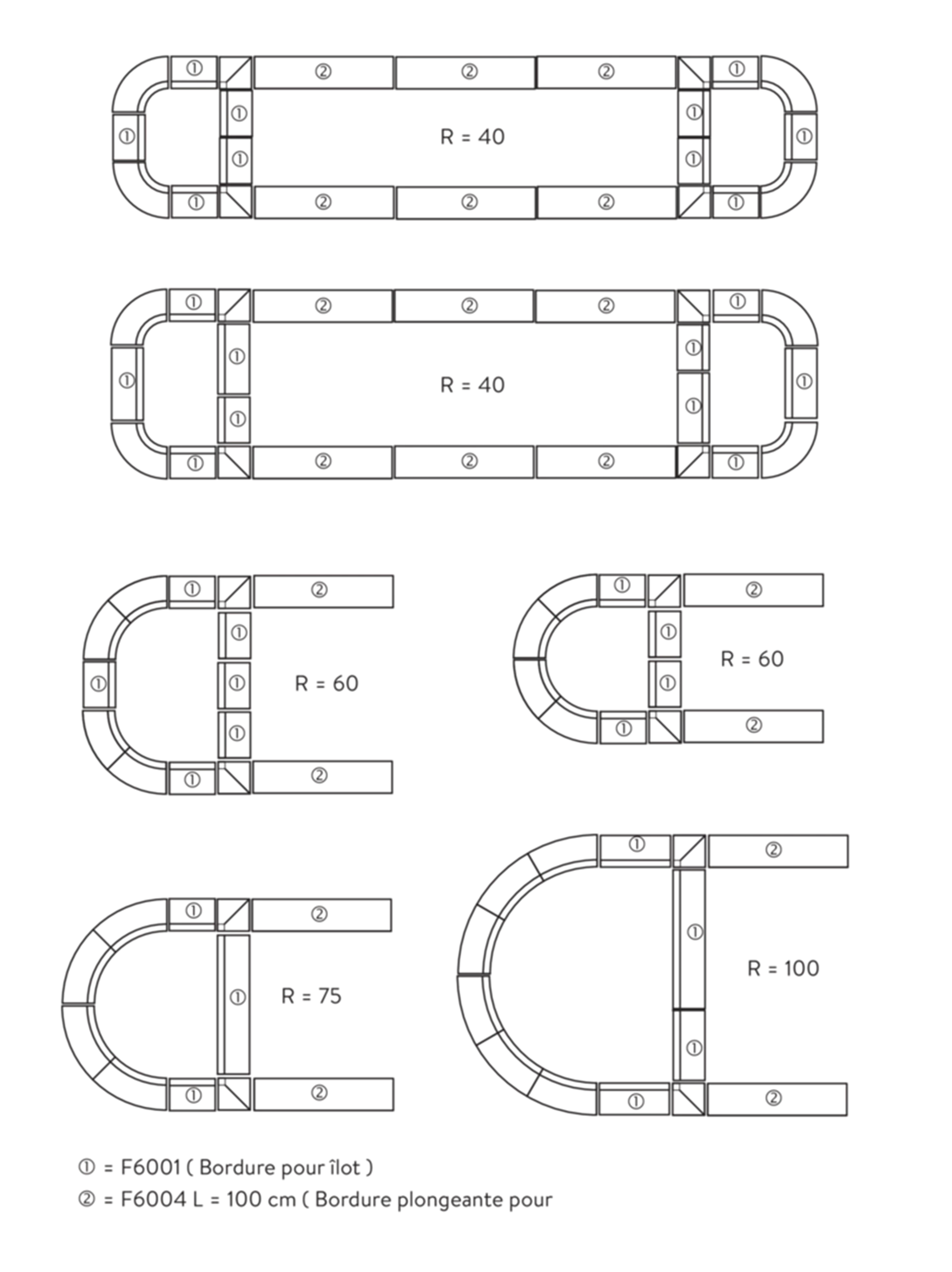 Inseleinfahrtssteine mit Vorsatz