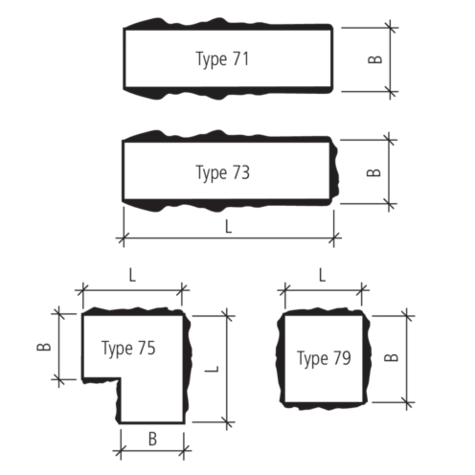 Couvertines de mur PROFILO 2 côtés et 4 cotés structurés