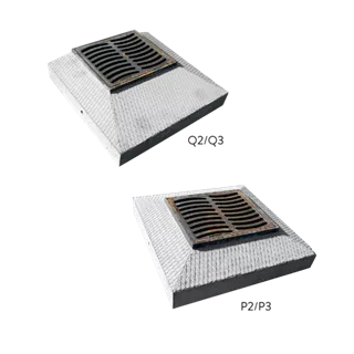 Strassenrost mit Betonrahmen