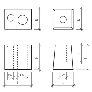 Leitpfostensockel für Hauptstrassen
