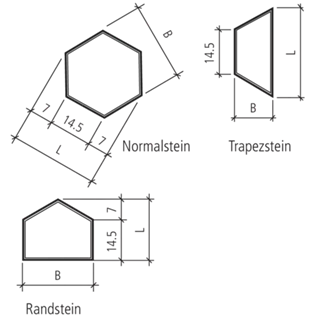 OMEGA<sup>®</sup> Sechseckpflastersteine fein gefast glatt