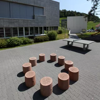 LENIA Hocker mit Holzstruktur