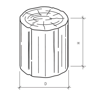 LENIA Hocker mit Holzstruktur