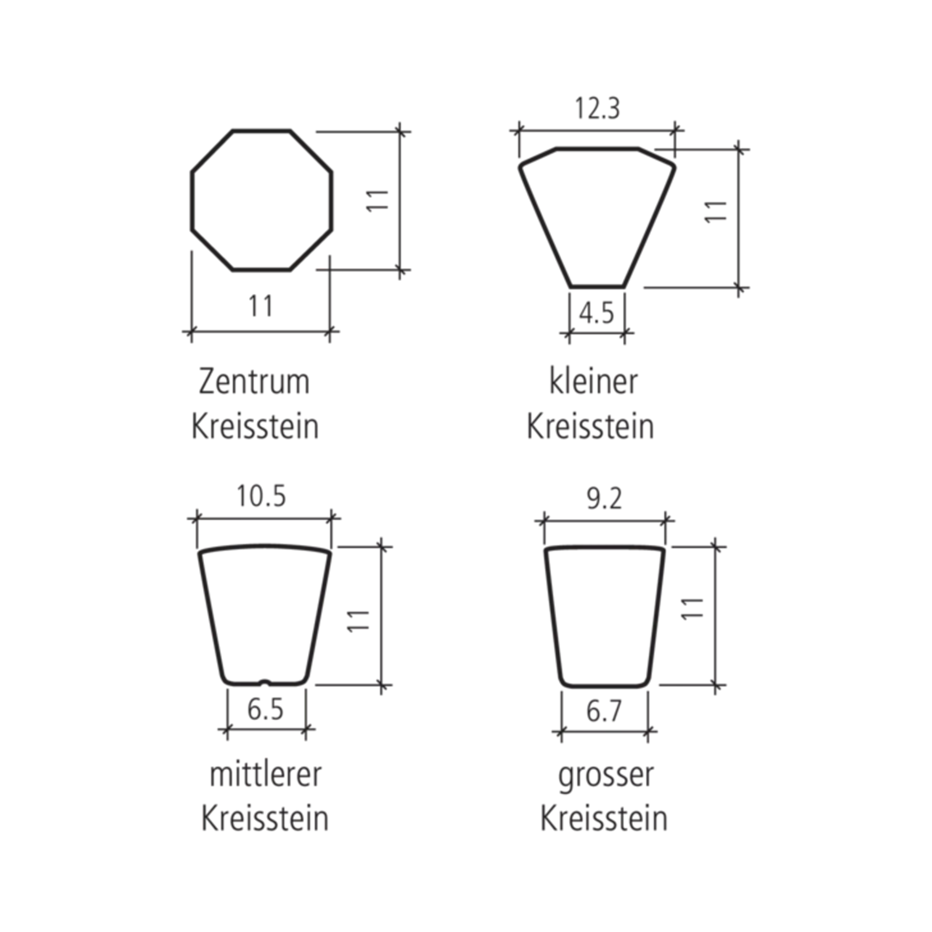 TEGULA<sup>®</sup> Kreissteine Kanten gebrochen