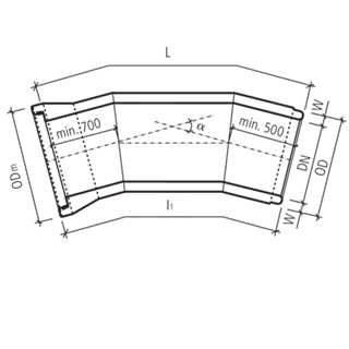 CENTUB<sup>®</sup>-Röser Segmentkrümmer 3 Segmente bewehrt