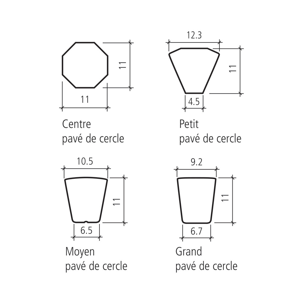 Pavés de cercle TEGULA® arêtes cassées