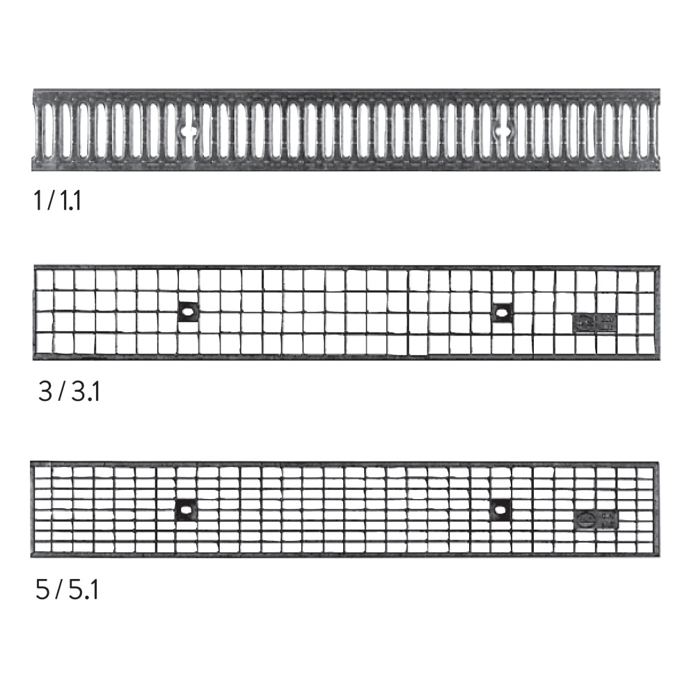 Grille cunette BIRCOlight® NW 100 AS