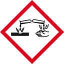 Ätzend Kann schwere Hautverätzungen und Augenschäden verursachen. Kann bestimmte Materialien auflösen (z.B. Textilien). Ist schädlich für Tiere, Pflanzen und organisches Material aller Art.
Beim Umgang immer Handschuhe und Schutzbrille tragen. Nach Gebrauch sorgfältig verschliessen.