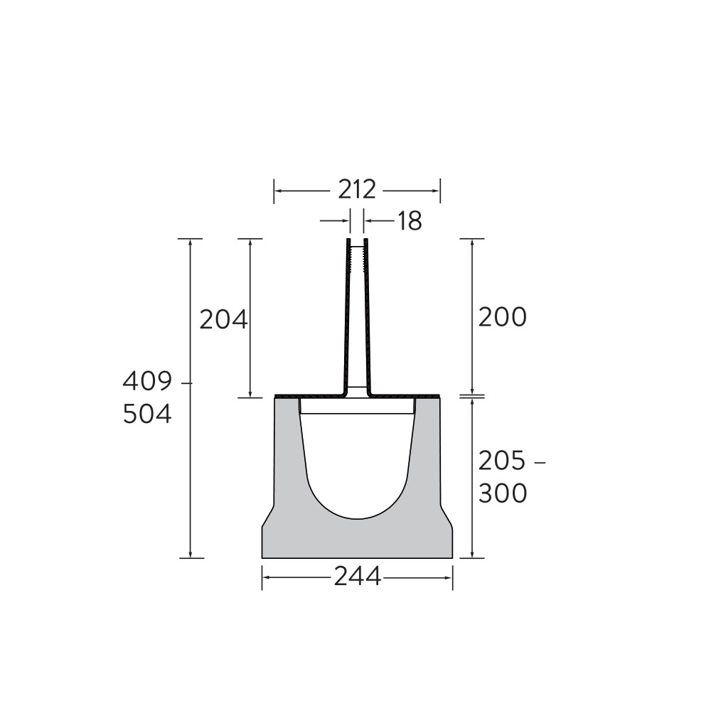 Caniveau, cornières à fente et insert de nettoyage BIRCO 4 mm DN 150