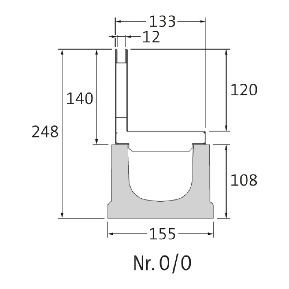 Cunettes, cornières à fente et insert de nettoyage BIRCOslim® 1.5 mm DN 100