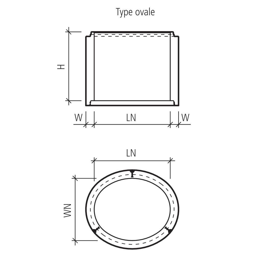 CENTUB® anneau de regards non armé, oval