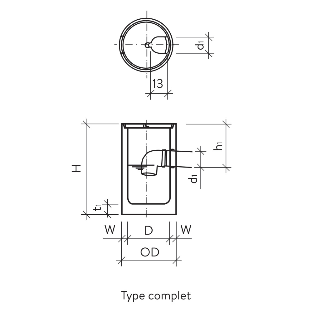 Dépotoir pour eaux pluviales, rond
