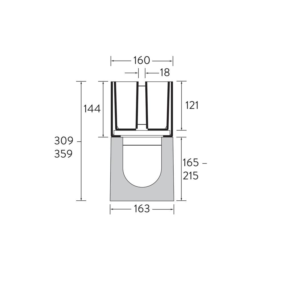 Cornières à fente et insert de nettoyage BIRCOplus 4 mm DN 100