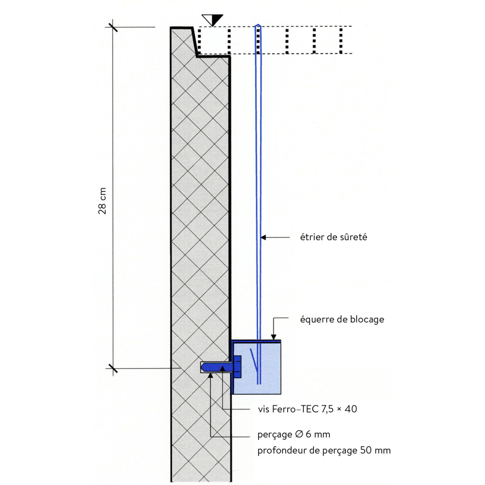 Equerre de fixation pour saut-de-loup
