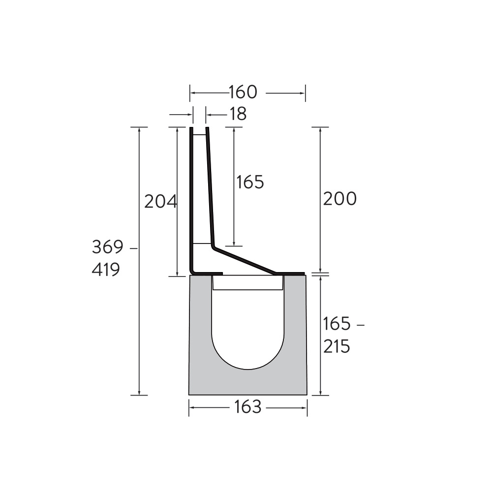 Cornières à fente et insert de nettoyage BIRCOplus 4 mm DN 100