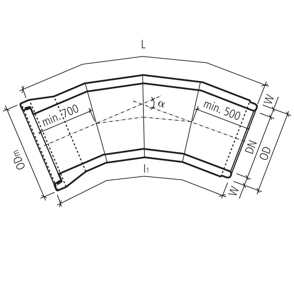 CENTUB®-Röser Segmentkrümmer 4 Segmente bewehrt CENTUB®-Röser Segmentkrümmer 4 Segmente bewehrt