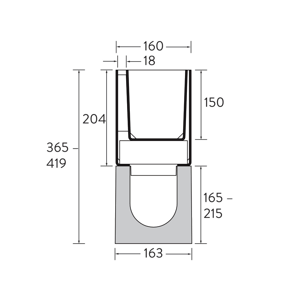 Cornières à fente et insert de nettoyage BIRCOplus 4 mm DN 100