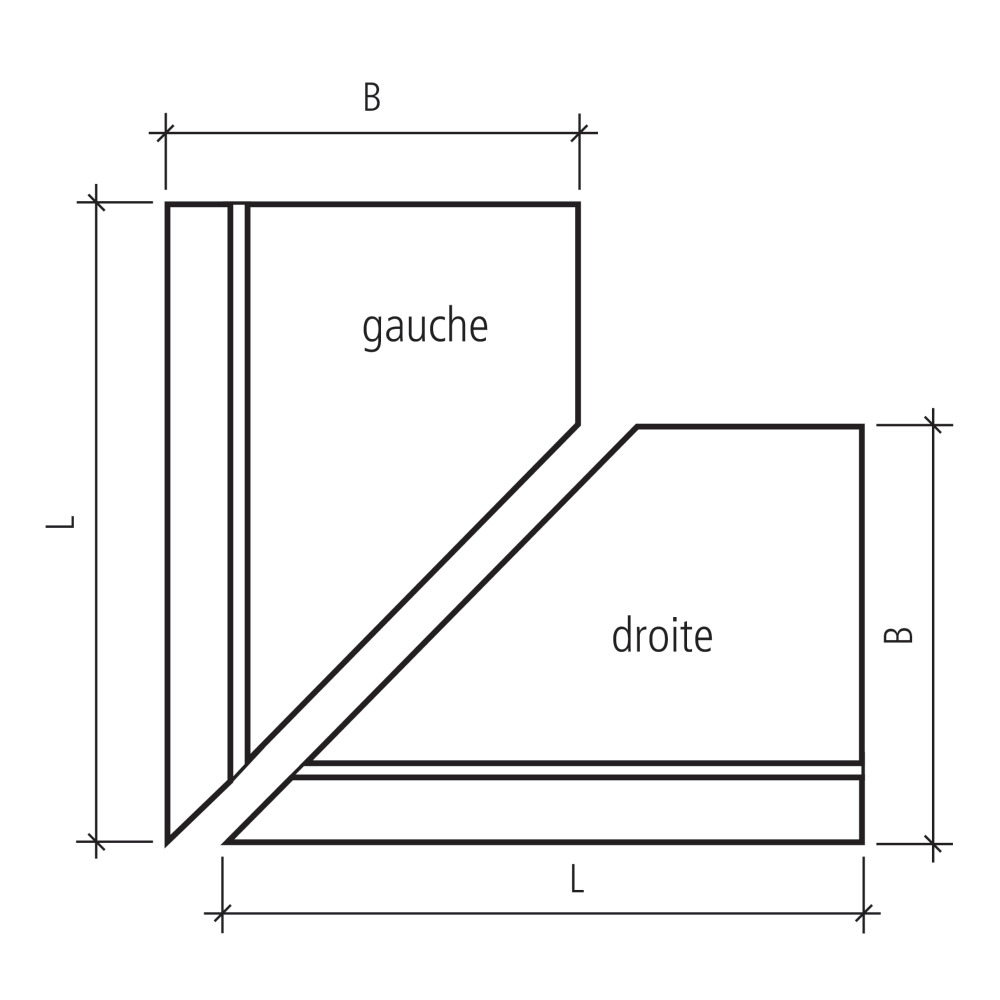 Pièces d'angle pour éléments en équerre EXACTA® lisses