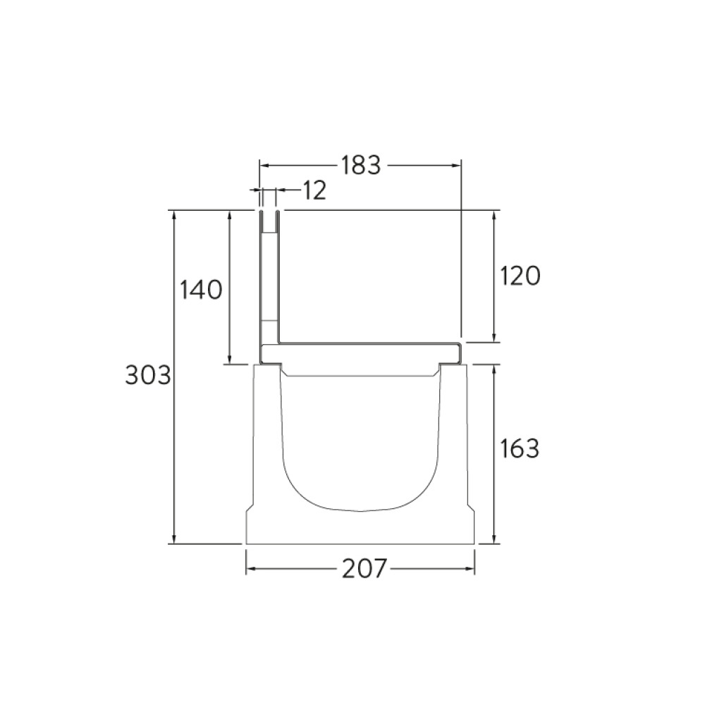 Cunettes, cornières à fente et insert de nettoyage BIRCOslim® 1.5 mm DN 150