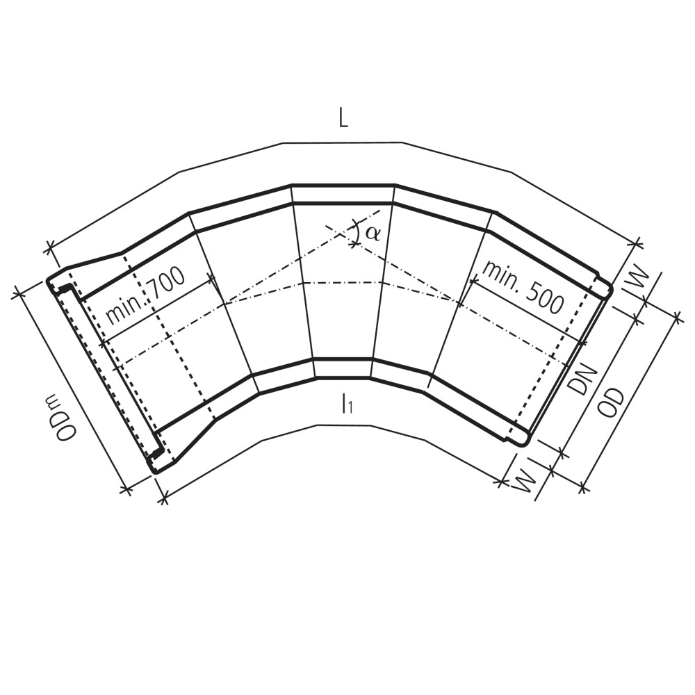 CENTUB®-Röser segments d'angles armé, 5 segments
