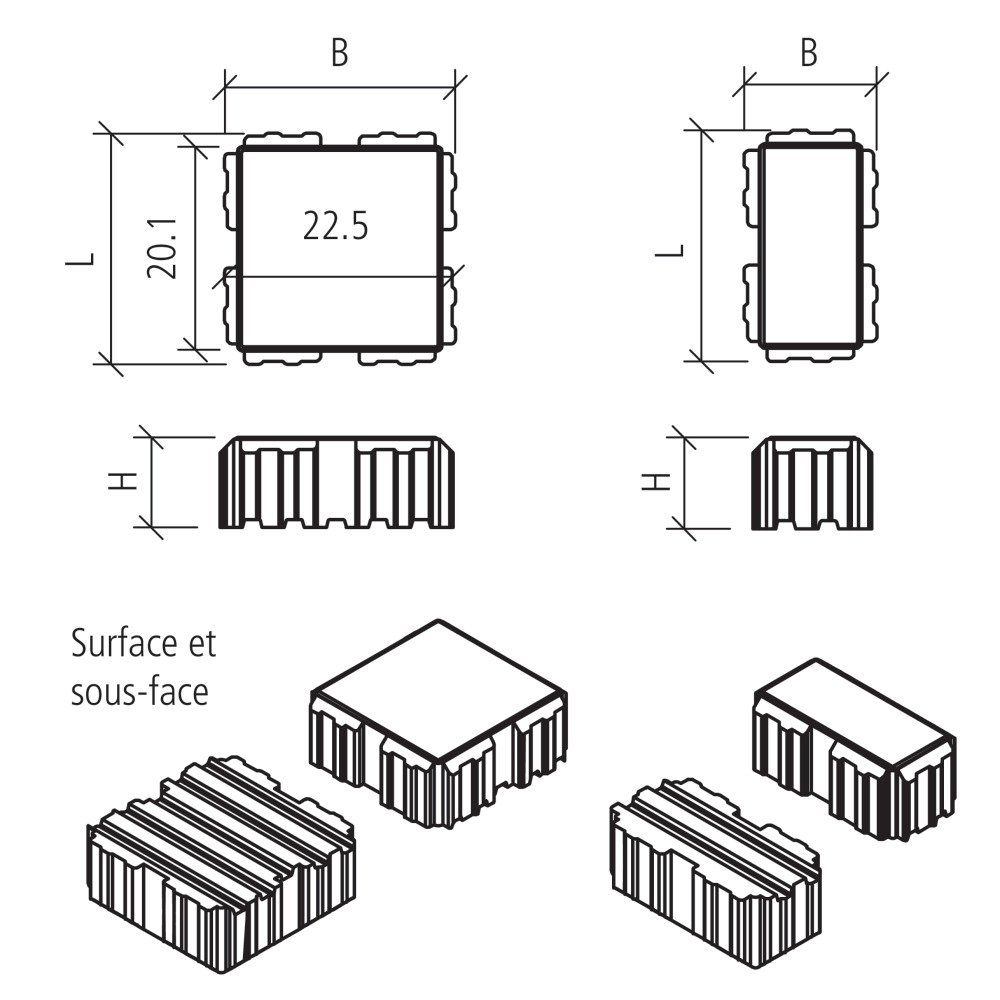 Pavés écologiques VS5® pour charges lourdes, avec 5 sécurités anti-déplacement Pavés écologiques VS5® pour charges lourdes, avec 5 sécurités anti-déplacement
