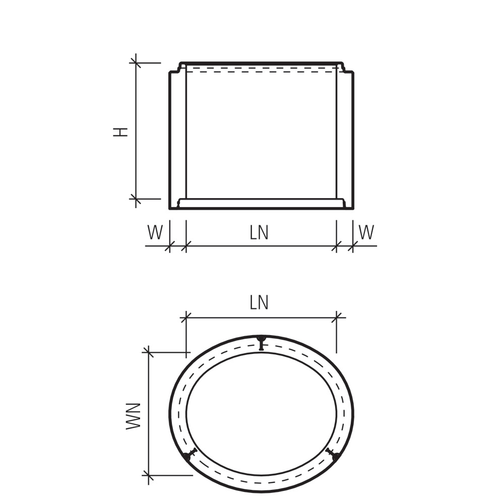 CENTUB ®  Schachtringe unbewehrt oval