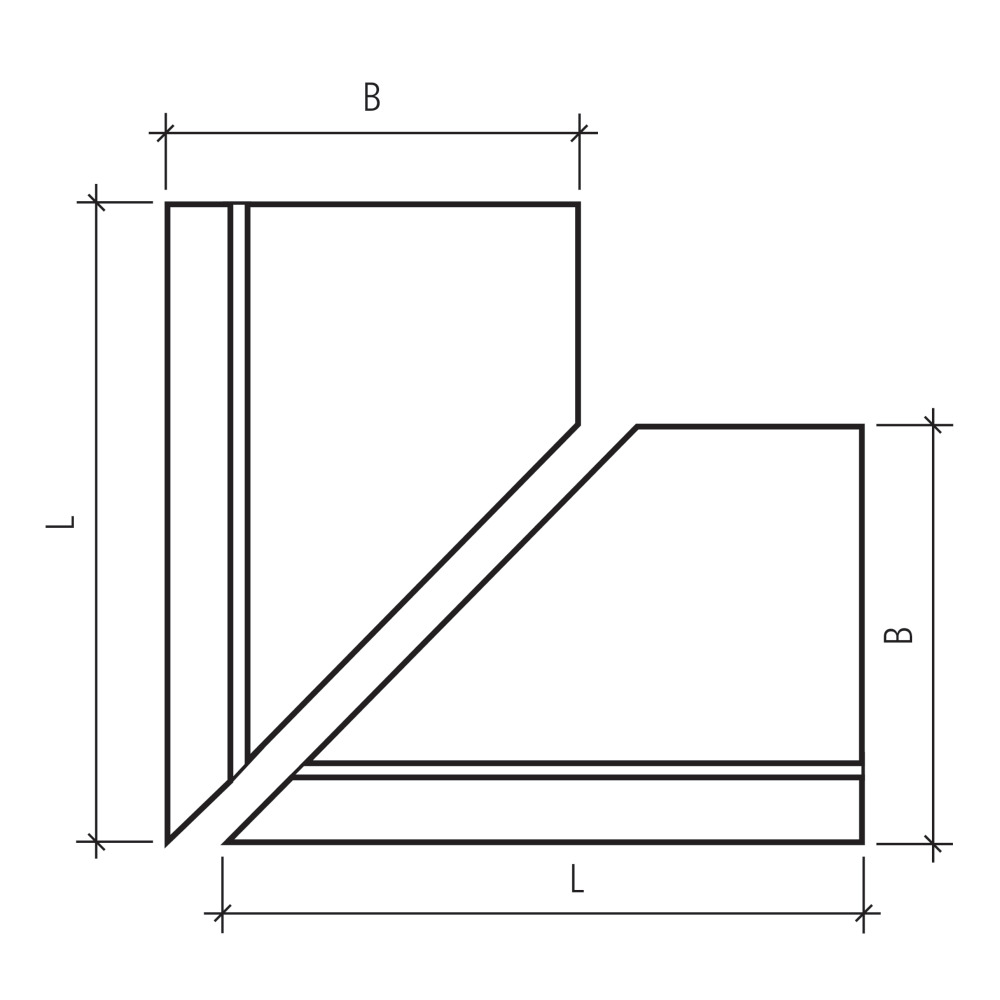 Pièces d'angle pour éléments en équerre EXACTA ® sablés