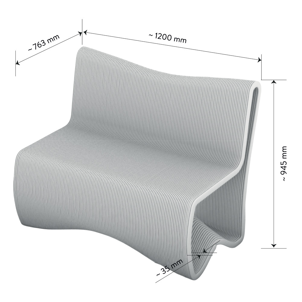 PRINTA Sitzbank mit Lehne