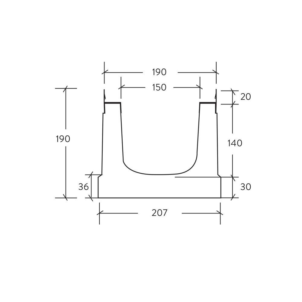 Cunette BIRCOslim® DN 150