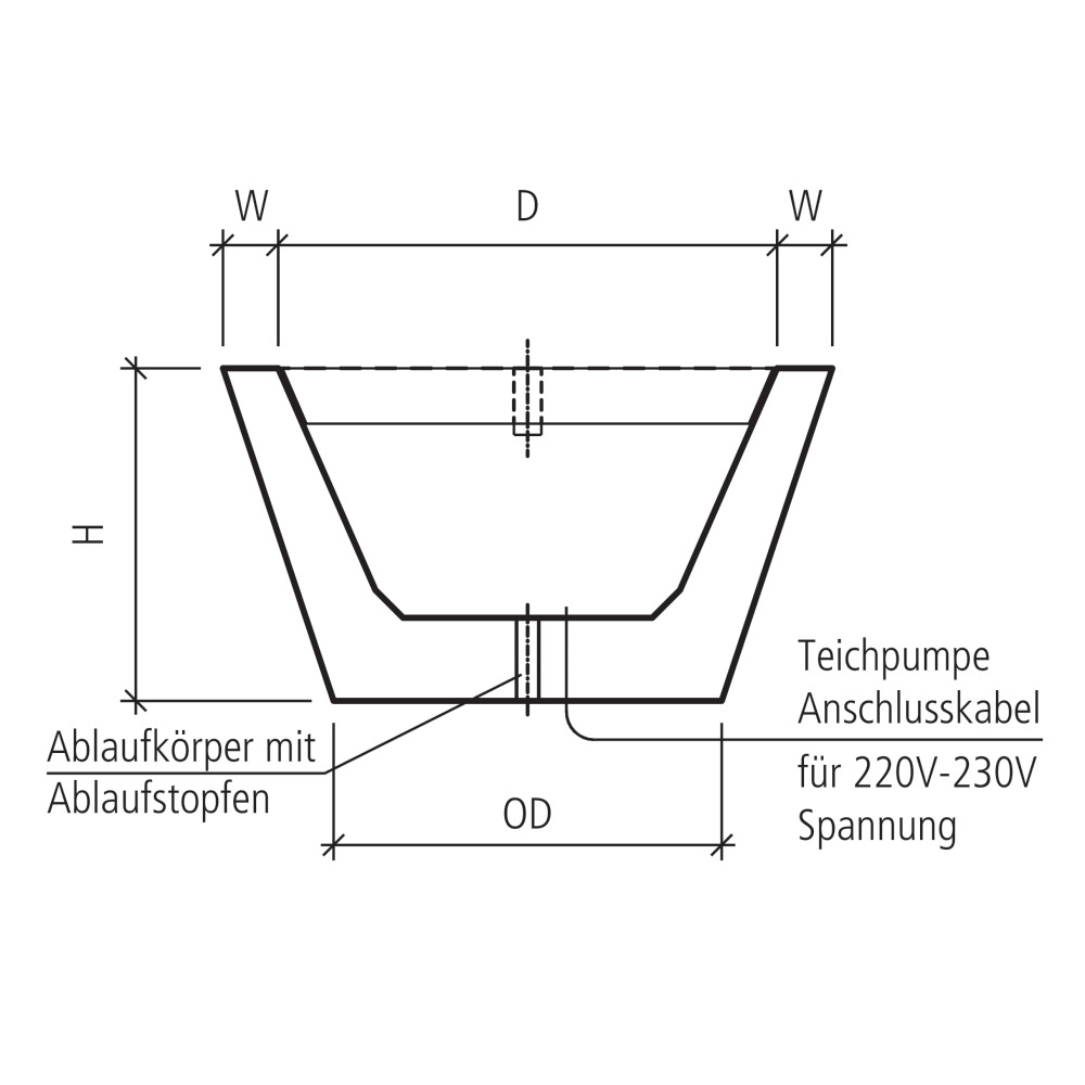 ALRONDA Springbrunnen rund konisch