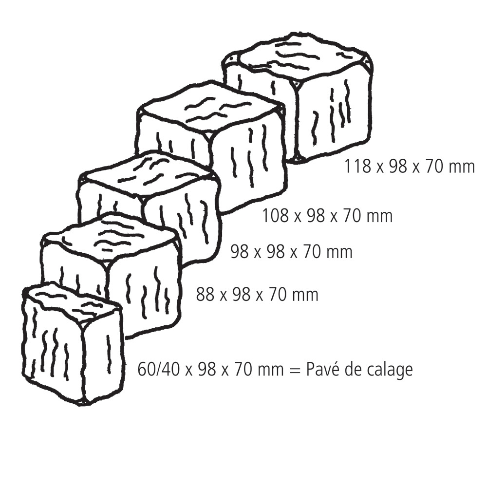 Pavés FRIEDA® arêtes cassées