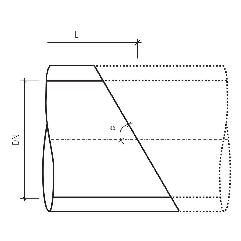 Coupe de tuyau oblique